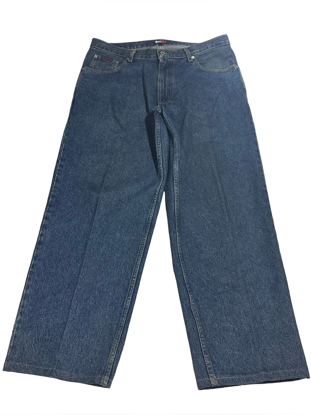 Vtg 2001 Tommy Jeans Mens 36x32 Baggy Skater Wide Leg Dark Wash Indigo Denim